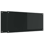 Kitchen Backsplash 2 pcs Black 110 x 50 cm Tempered Glass
