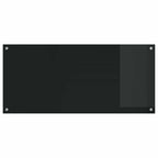 Kitchen Backsplash 2 pcs Black 110 x 50 cm Tempered Glass