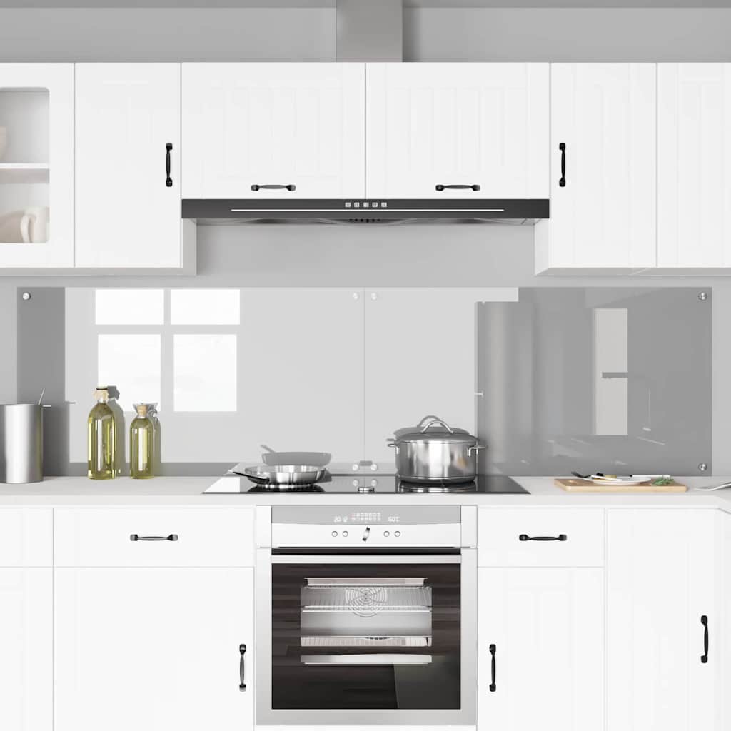 Kitchen Backsplash 2 pcs Light Grey 110 x 60 cm Tempered Glass