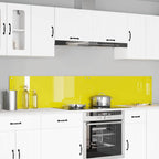 Kitchen Backsplash 2 pcs Yellow 110 x 40 cm Tempered Glass
