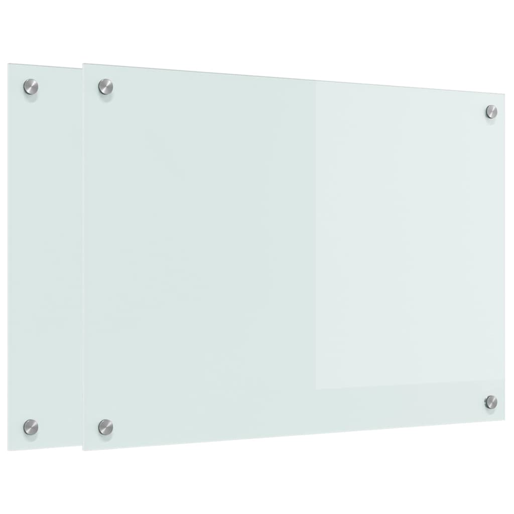 Kitchen Backsplash 2 pcs White 70 x 50 cm Tempered Glass