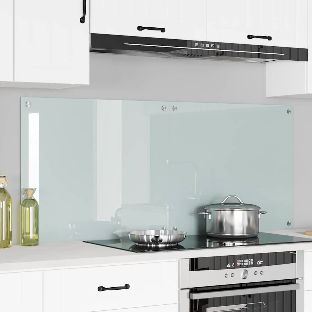 Kitchen Backsplash 2 pcs White 70 x 60 cm Tempered Glass