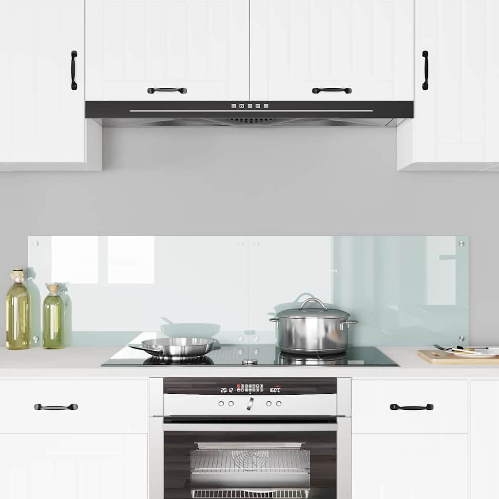 Kitchen Backsplash 2 pcs White 80 x 40 cm Tempered Glass