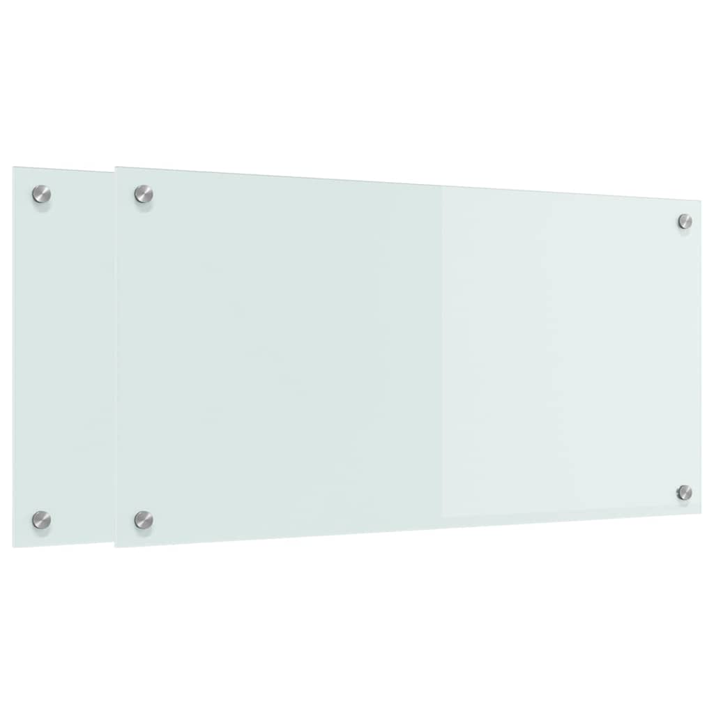Kitchen Backsplash 2 pcs White 80 x 40 cm Tempered Glass