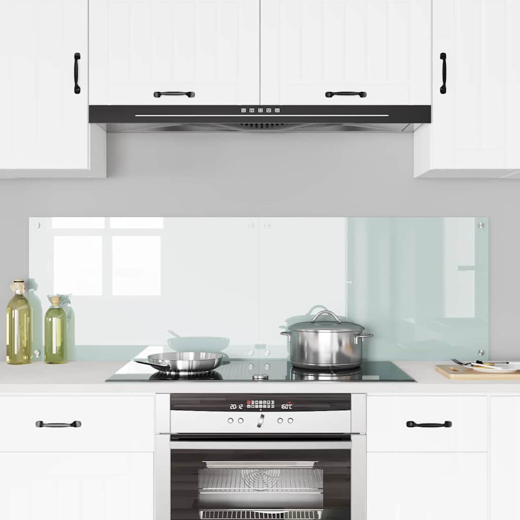 Kitchen Backsplash 2 pcs White 80 x 50 cm Tempered Glass