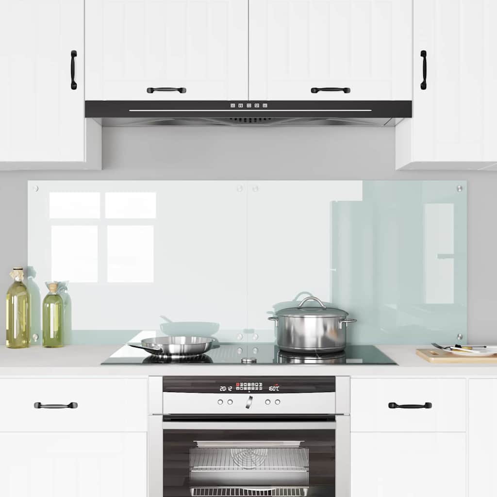 Kitchen Backsplash 2 pcs White 80 x 60 cm Tempered Glass