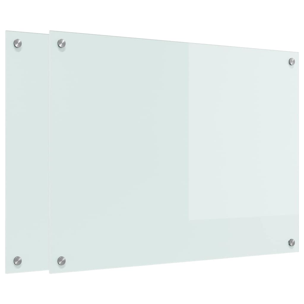 Kitchen Backsplash 2 pcs White 80 x 60 cm Tempered Glass