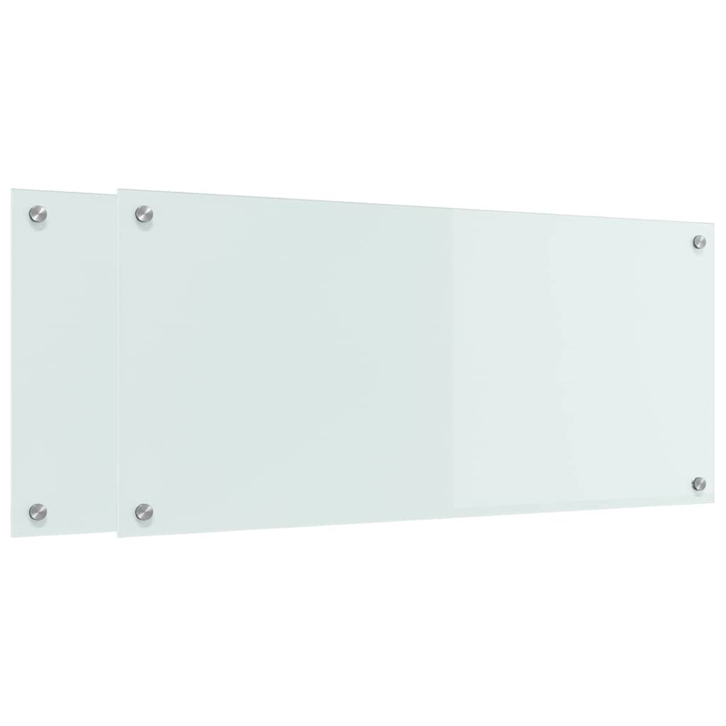 Kitchen Backsplash 2 pcs White 90 x 40 cm Tempered Glass