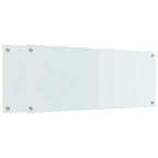 Kitchen Backsplash 2 pcs White 100 x 40 cm Tempered Glass