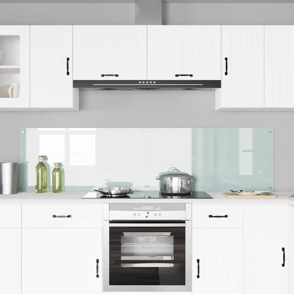 Kitchen Backsplash 2 pcs White 100 x 50 cm Tempered Glass