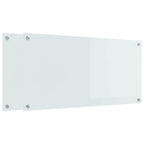 Kitchen Backsplash 2 pcs White 100 x 50 cm Tempered Glass