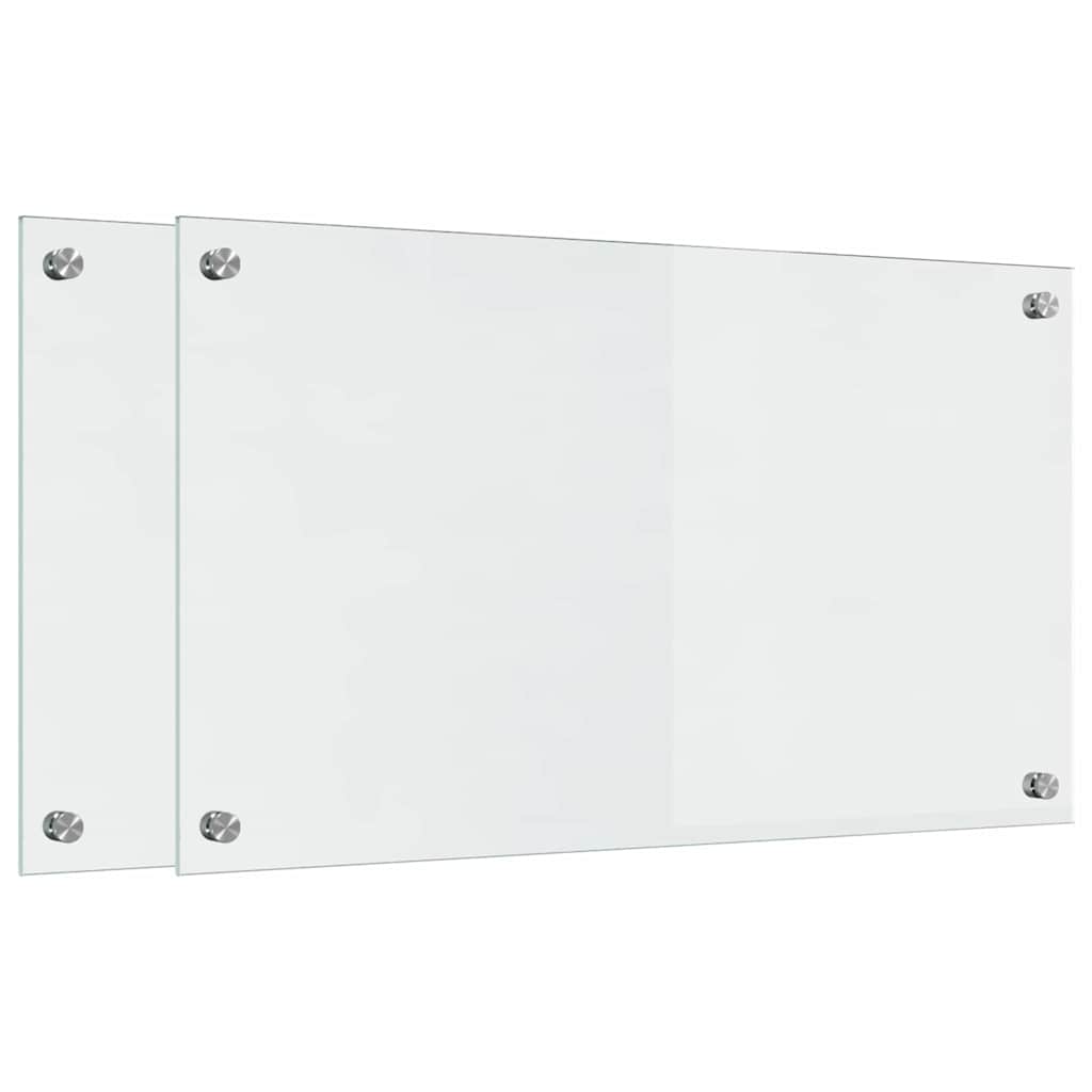 Kitchen Backsplash 2 pcs Transparent 70 x 40 cm Tempered Glass