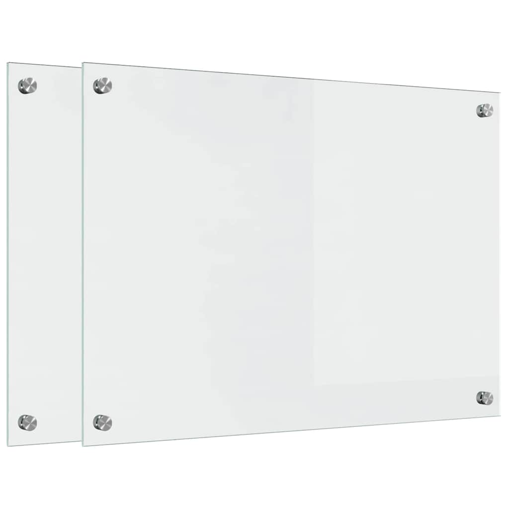 Kitchen Backsplash 2 pcs Transparent 70 x 50 cm Tempered Glass