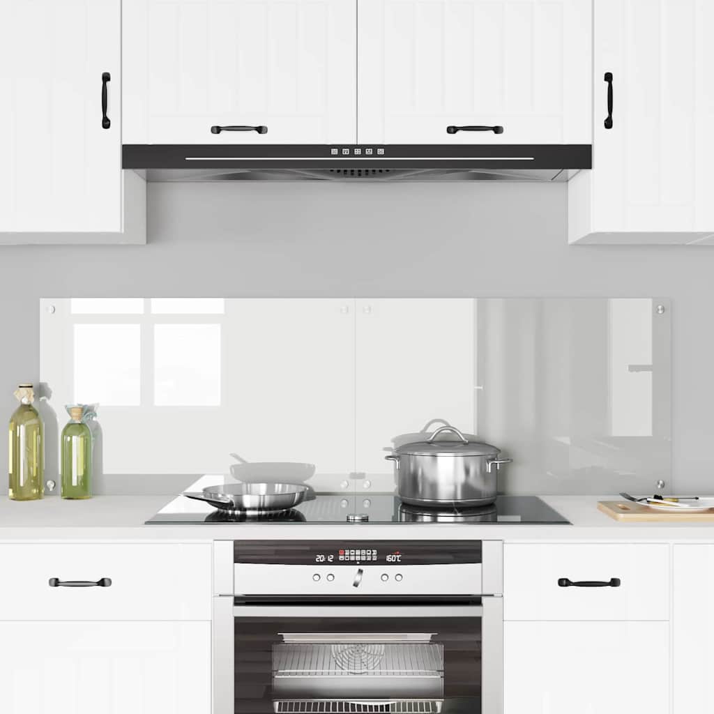 Kitchen Backsplash 2 pcs Transparent 80 x 50 cm Tempered Glass