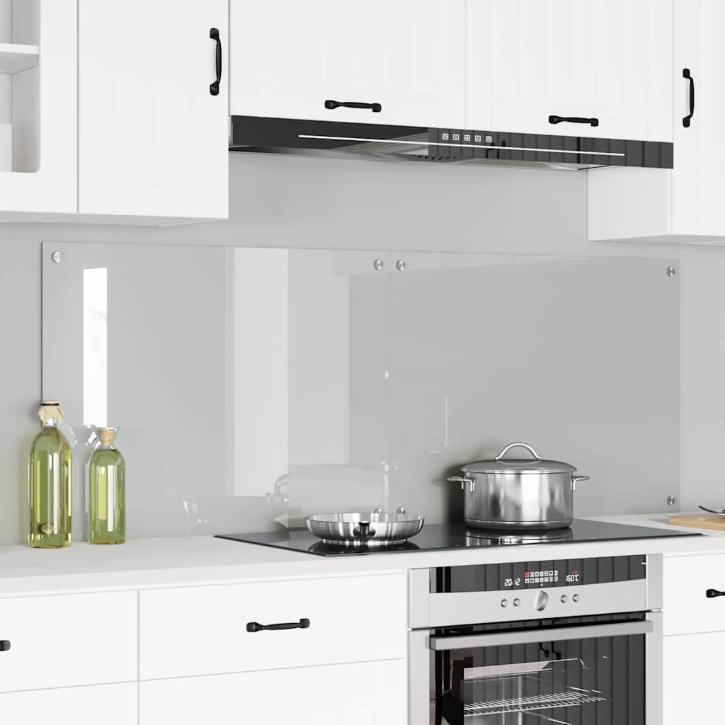 Kitchen Backsplash 2 pcs Transparent 80 x 60 cm Tempered Glass