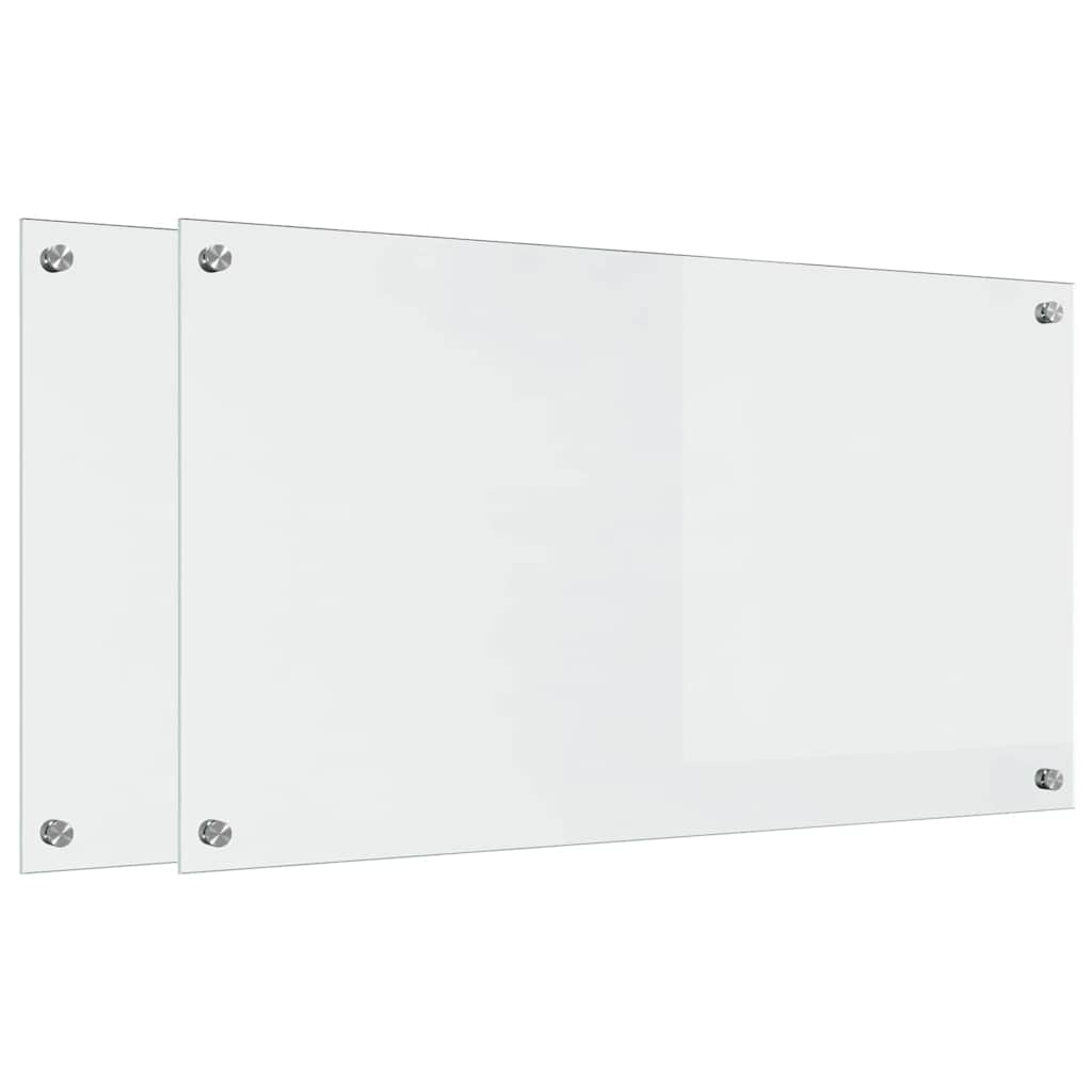 Kitchen Backsplash 2 pcs Transparent 90 x 50 cm Tempered Glass