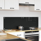 Kitchen Backsplash 2 pcs Black 70 x 40 cm Tempered Glass