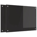 Kitchen Backsplash 2 pcs Black 70 x 50 cm Tempered Glass