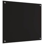 Kitchen Backsplash 2 pcs Black 70 x 60 cm Tempered Glass