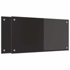 Kitchen Backsplash 2 pcs Black 80 x 40 cm Tempered Glass