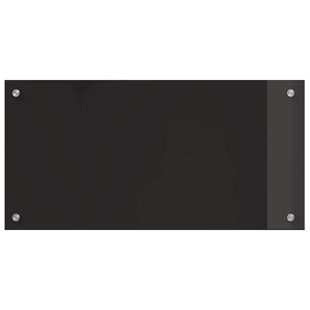 Kitchen Backsplash 2 pcs Black 80 x 40 cm Tempered Glass