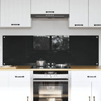 Kitchen Backsplash 2 pcs Black 80 x 50 cm Tempered Glass