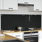 Kitchen Backsplash 2 pcs Black 80 x 50 cm Tempered Glass