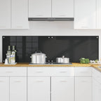 Kitchen Backsplash 2 pcs Black 90 x 50 cm Tempered Glass