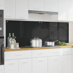 Kitchen Backsplash 2 pcs Black 90 x 60 cm Tempered Glass