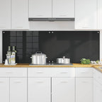Kitchen Backsplash 2 pcs Black 90 x 60 cm Tempered Glass