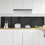 Kitchen Backsplash 2 pcs Black 100 x 50 cm Tempered Glass