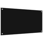 Kitchen Backsplash 2 pcs Black 100 x 50 cm Tempered Glass