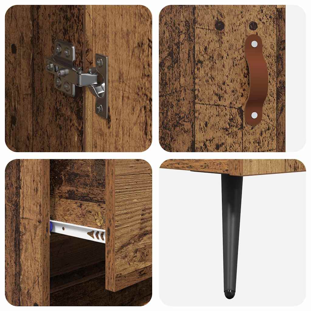 Highboard Cabinet with Shelf 2 pcs Old Wood Engineered Wood