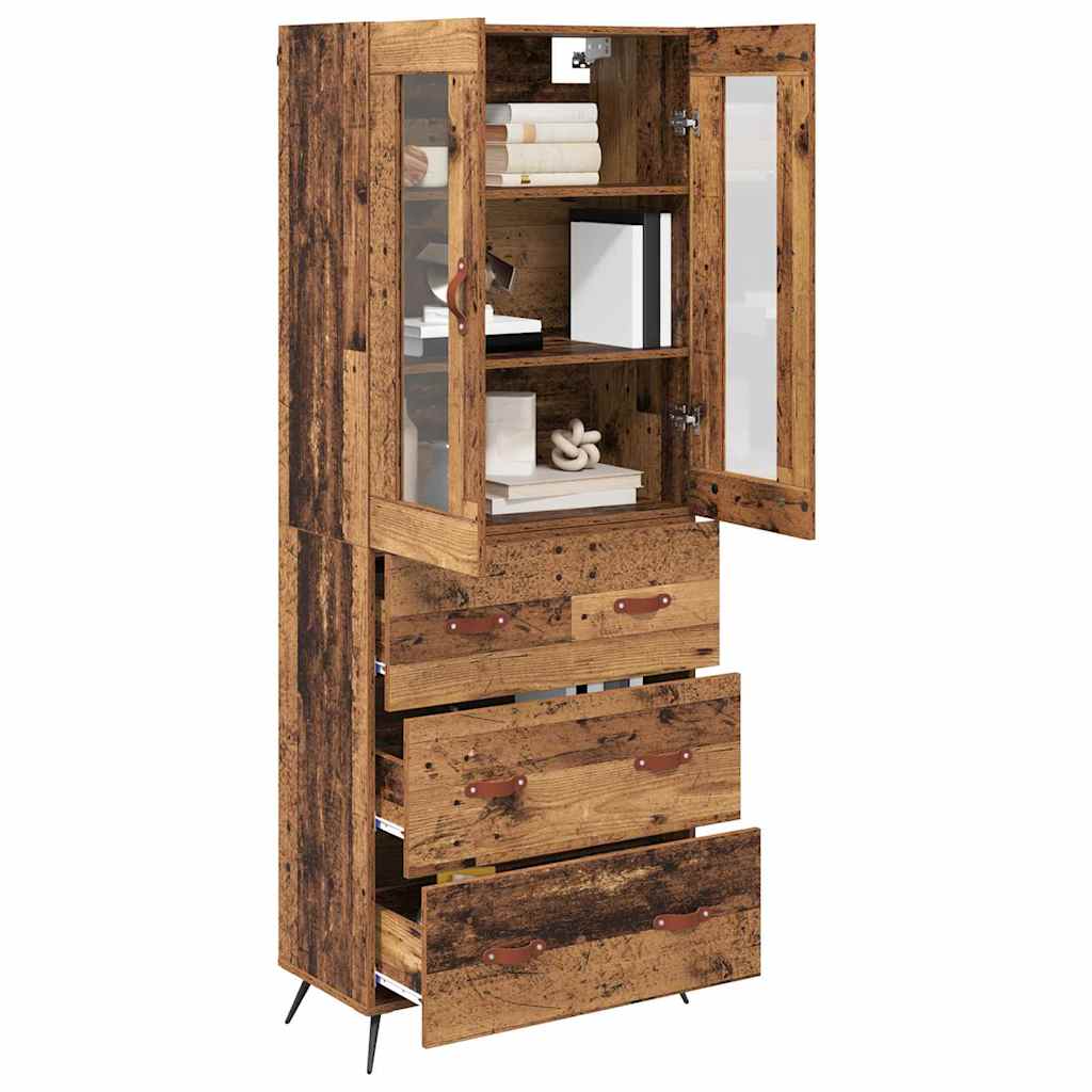 Highboard Cabinet with Shelf 2 pcs Old Wood Engineered Wood