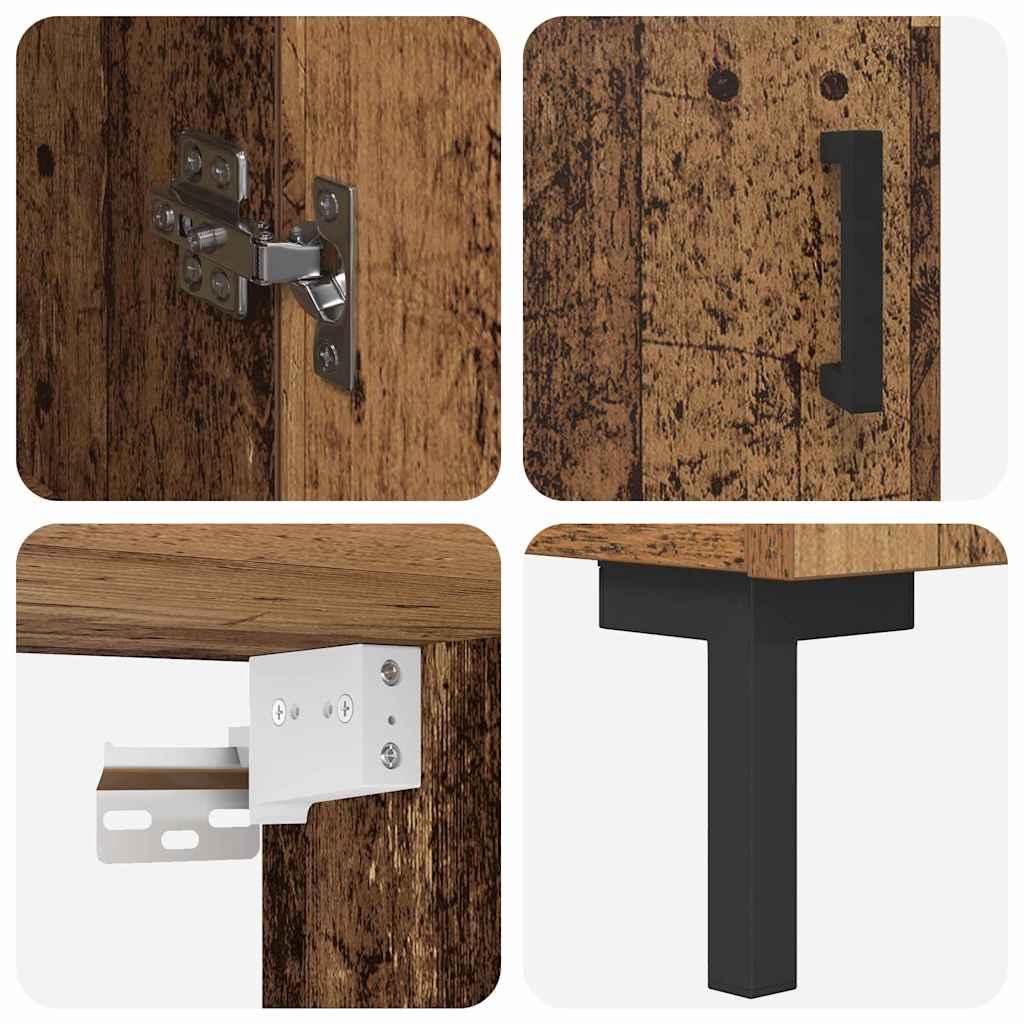 Highboard 2 pcs Old Wood 69.5 x 34 x 180 cm Engineered Wood