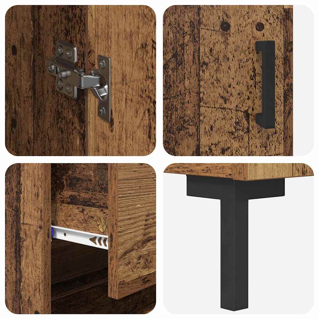 Highboard 2 pcs Old Wood 69.5 x 34 x 180 cm Engineered Wood