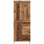 Highboard with Drawer 2 pcs Old Wood Engineered Wood and Glass