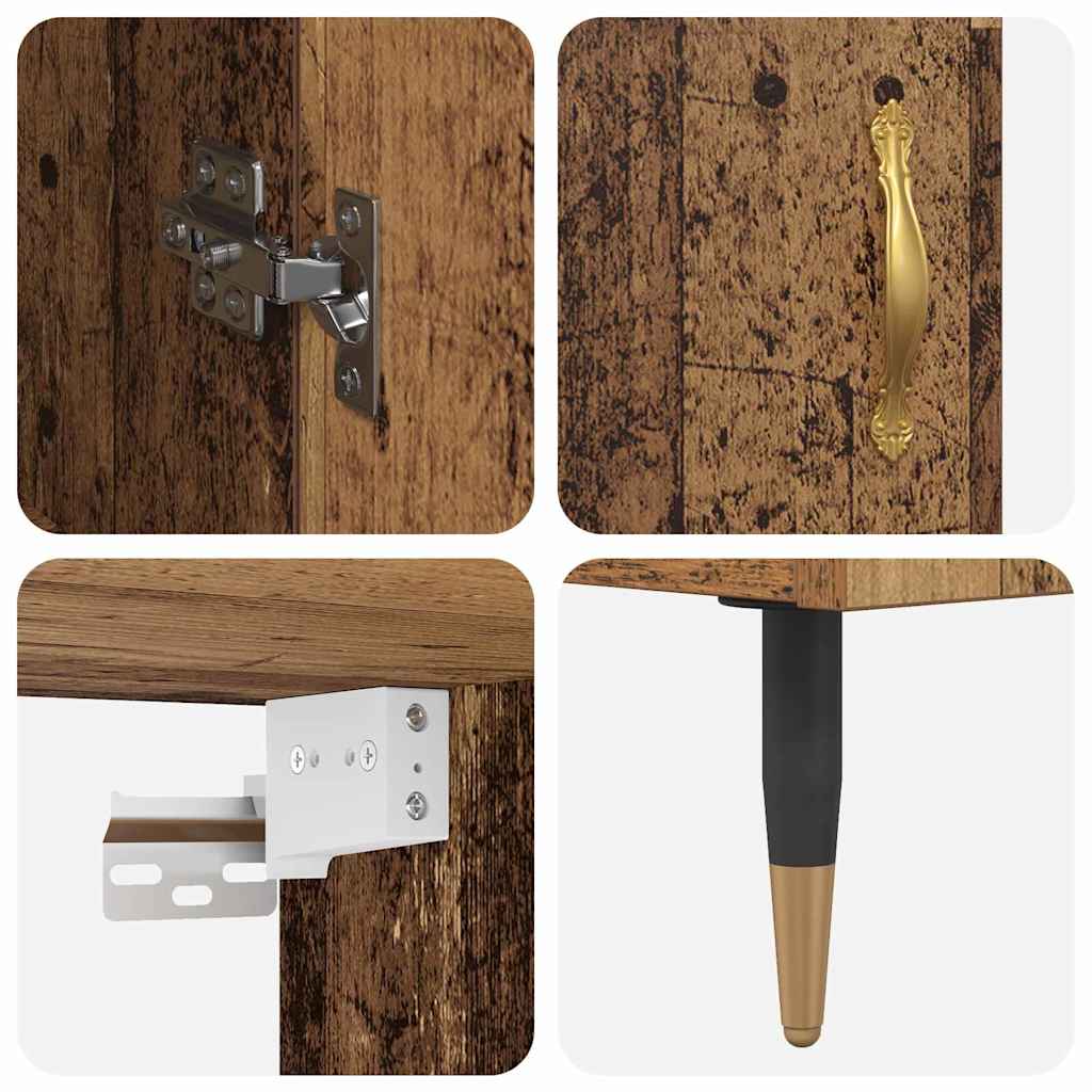 Highboard 2 pcs Old Wood 69.5 x 34 x 180 cm Engineered Wood