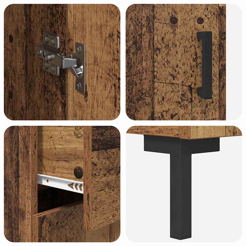 Highboard 2 pcs Old Wood 69.5 x 34 x 180 cm Engineered Wood