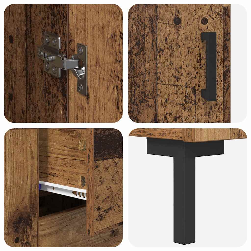 Highboard 2 pcs Old Wood 69.5 x 34 x 180 cm Engineered Wood