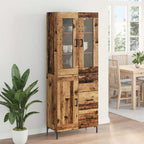 Highboard 2 pcs Old Wood 69.5 x 34 x 180 cm Engineered Wood