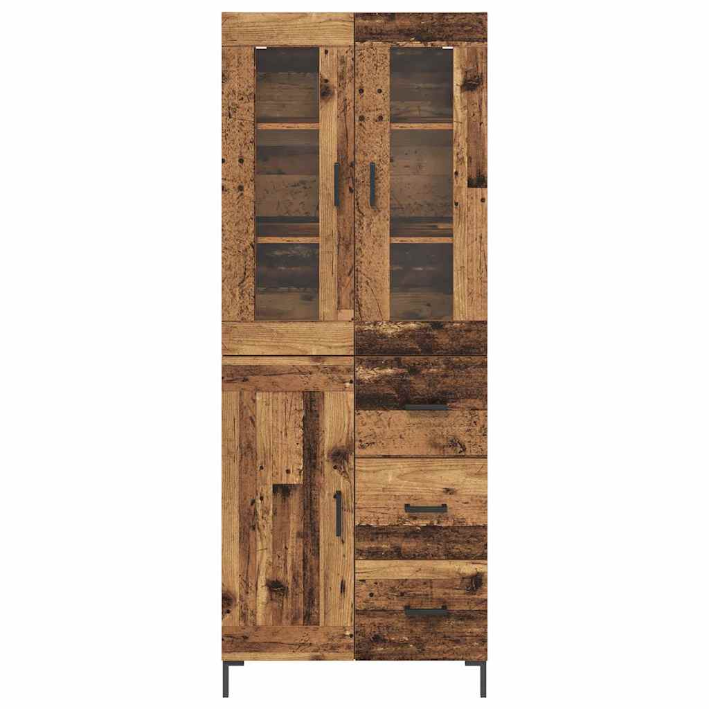 Highboard 2 pcs Old Wood 69.5 x 34 x 180 cm Engineered Wood