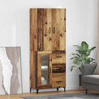 Highboard Wall-mounted Old Wood 69.5 x 34 x 180 cm Engineered Wood
