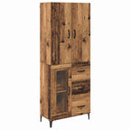 Highboard Wall-mounted Old Wood 69.5 x 34 x 180 cm Engineered Wood