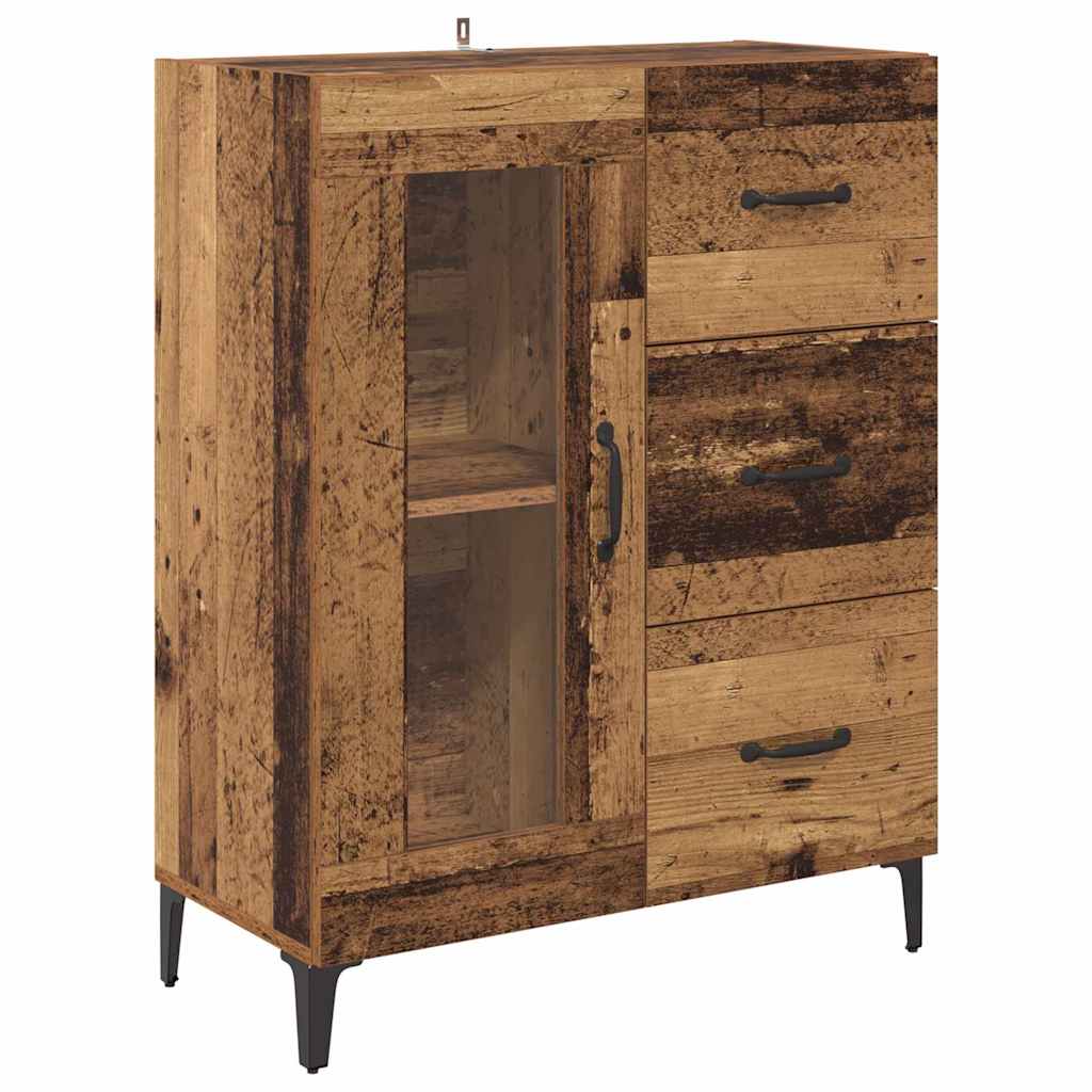 Highboard Wall-mounted Old Wood 69.5 x 34 x 180 cm Engineered Wood