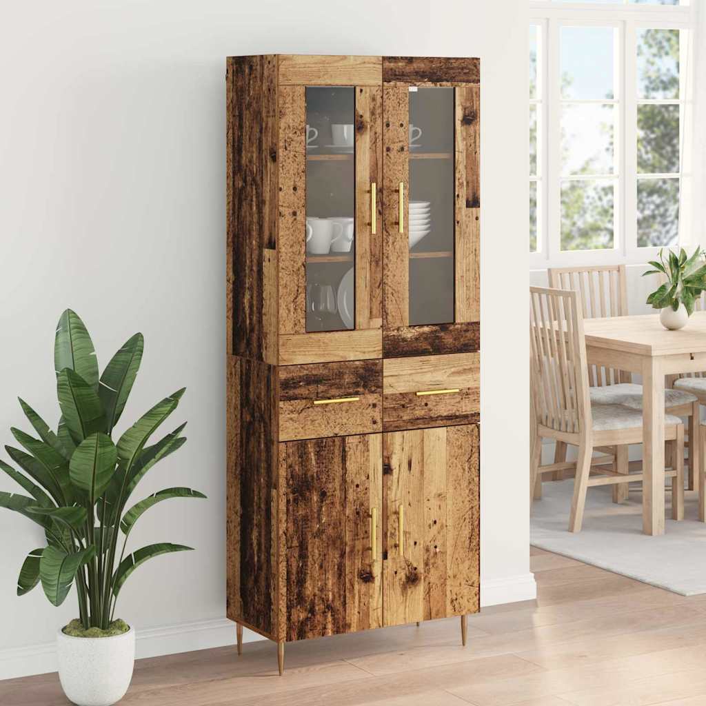 Highboard 2 pcs Old Wood 69.5 x 34 x 180 cm Engineered Wood