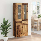 Highboard 2 pcs Old Wood 69.5 x 34 x 180 cm Engineered Wood