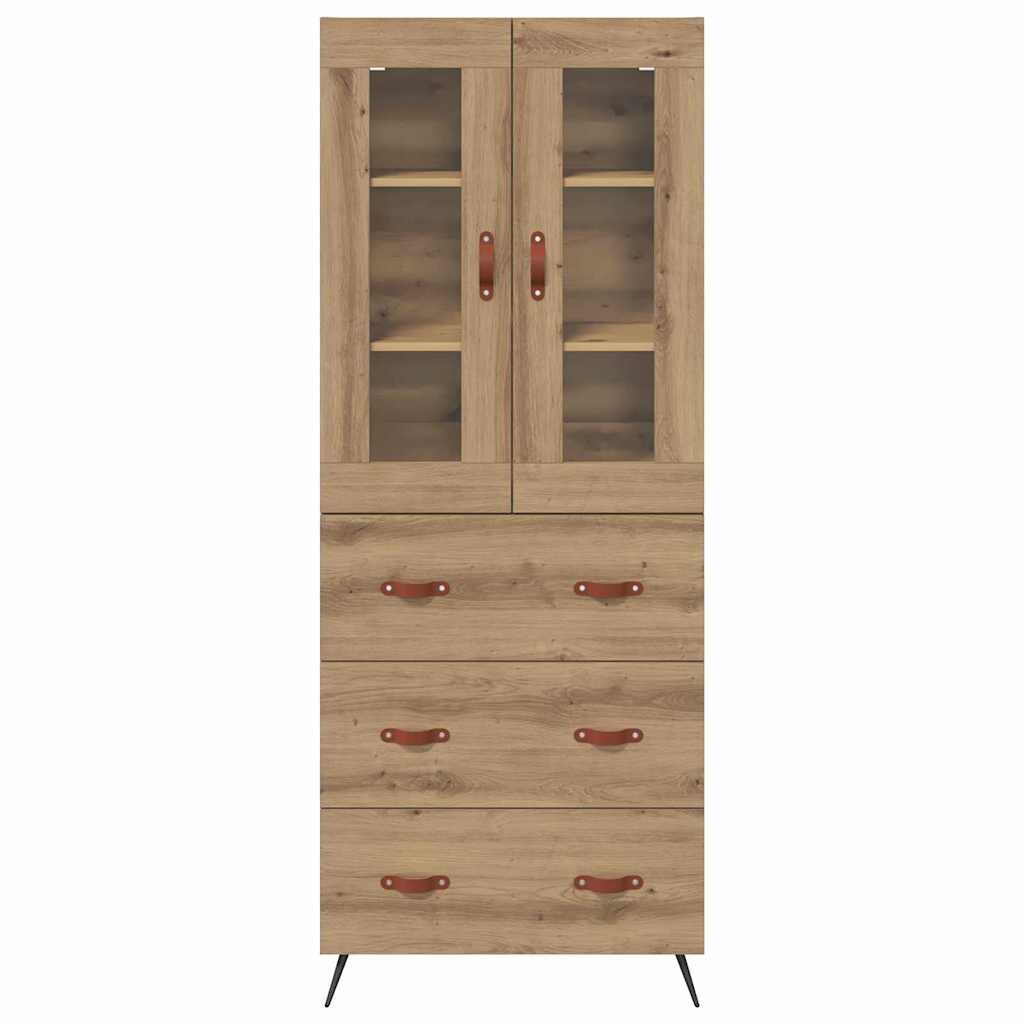 Highboard Cabinet with Shelf 2 pcs Artisan Oak Engineered Wood
