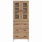 Highboard Cabinet with Shelf 2 pcs Artisan Oak Engineered Wood
