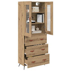 Highboard Cabinet with Shelf 2 pcs Artisan Oak Engineered Wood